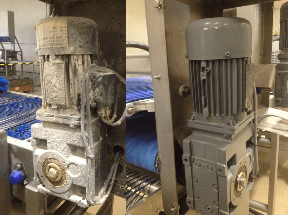 Overhead lights, cable trays, and beams cleaned without covers