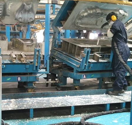 Ejector pin and pocket area cleaned dry without chemicals